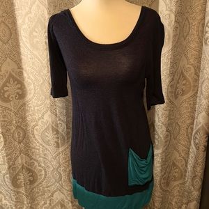 BORDEAUX top navy with pocket size SM